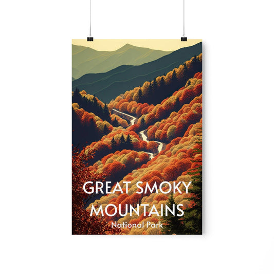 Great Smoky Mountains Poster, Fall foliage in the Smoky Mountains