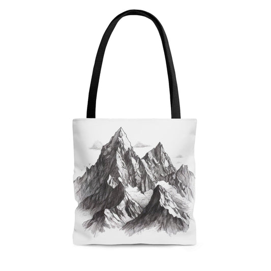 Mountain Range Pencil Art Tote Bag