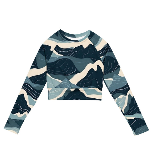 Glacier Flow Recycled long-sleeve crop top - Wander Trails