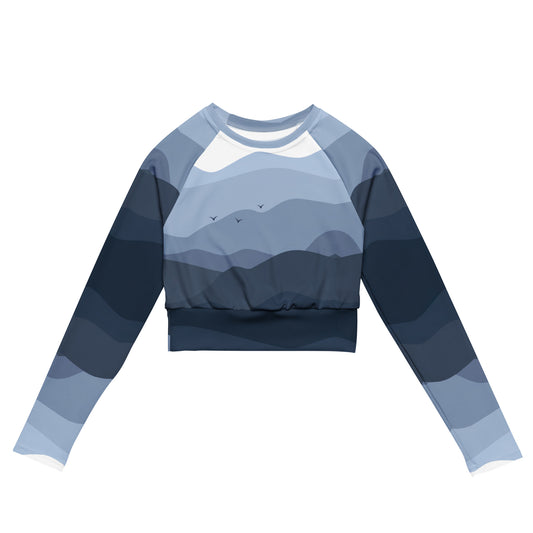 Blue hour mountains crop top