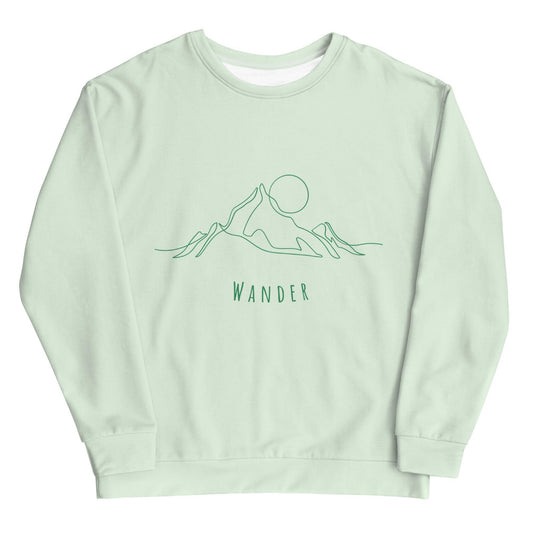 Mountain Wanderer Unisex Sweatshirt - Green - Wander Trails