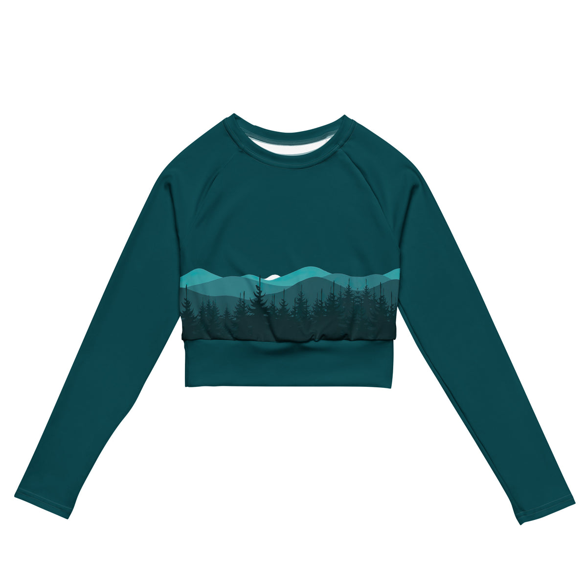 Forest Green Long Sleeve crop Top