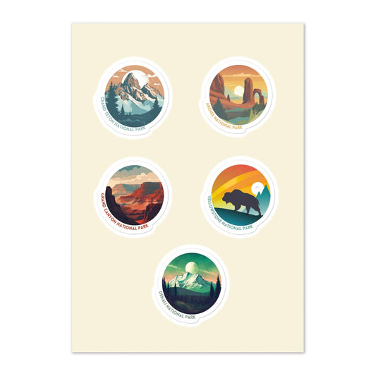 National Parks Stickers sheet - Wander Trails