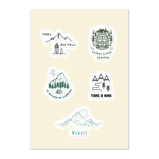 Minimalist Sticker sheet - Wander Trails