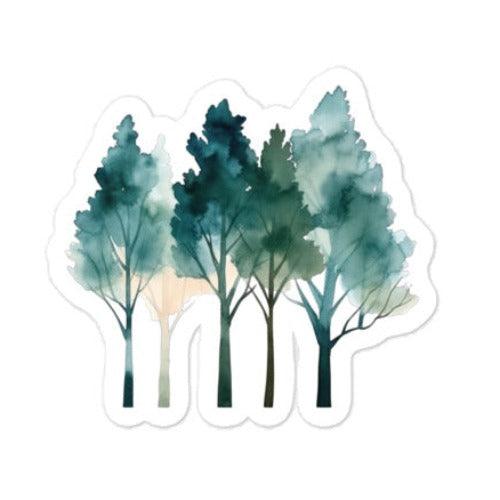 Watercolor trees sticker - Wander Trails