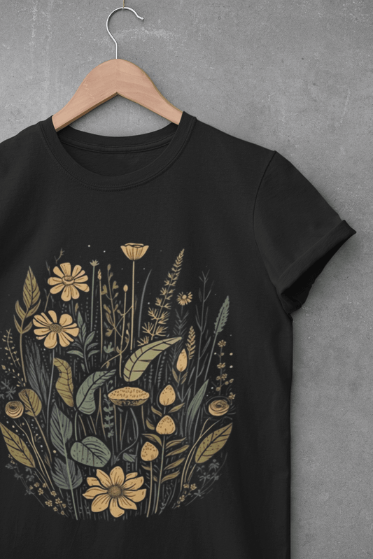 Yellow Wildflowers Retro Unisex T-shirt