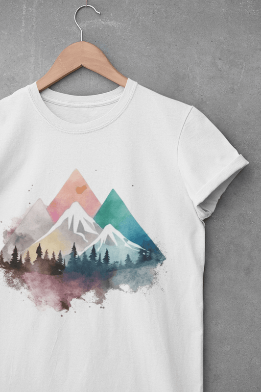 Watercolor Geometric Mountain Range Unisex T-shirt - Wander Trails