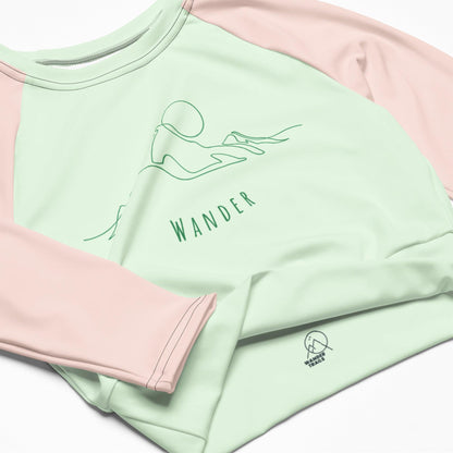 Mountain Wanderer Crop Top - Pink & Green - Wander Trails