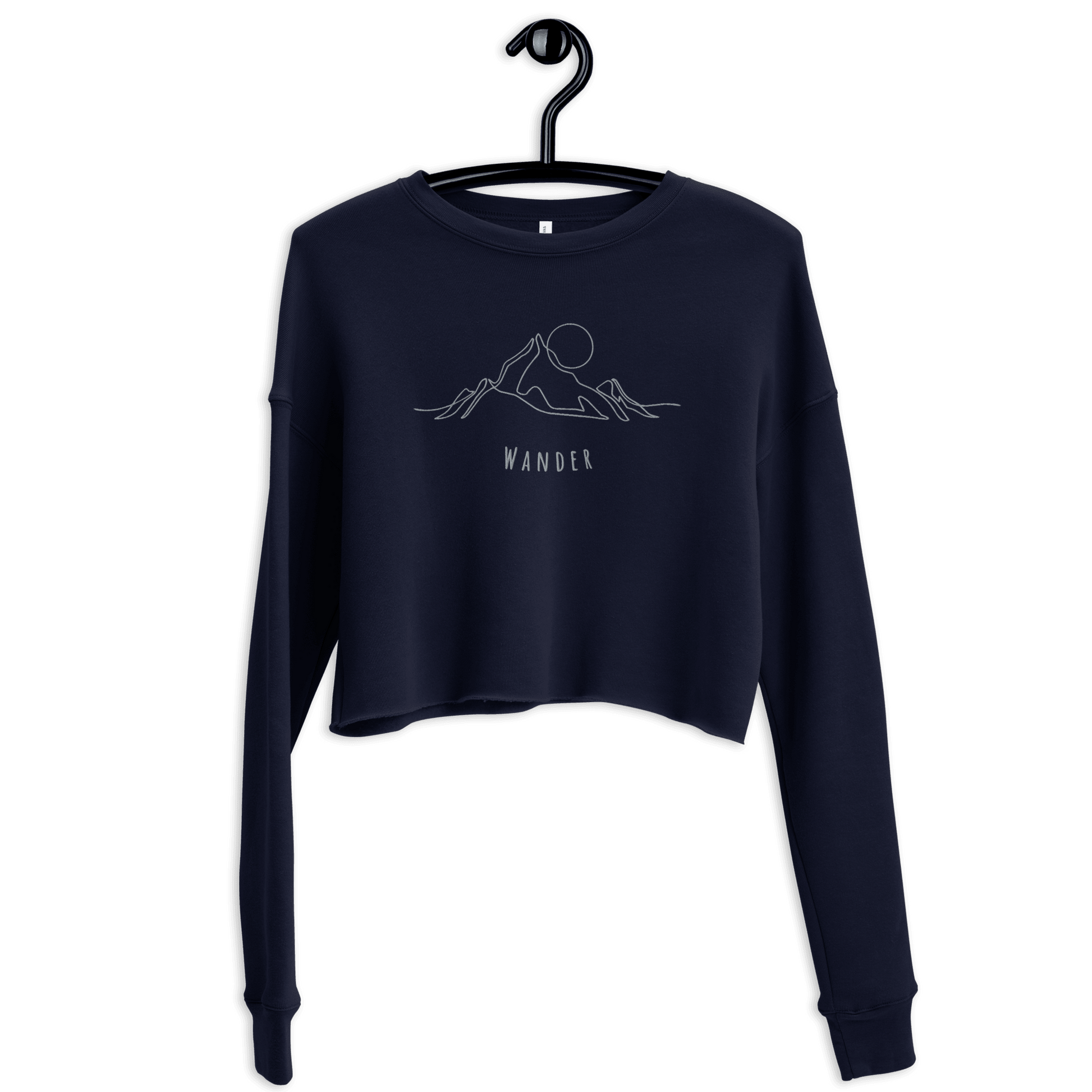 Mountain Wanderer Cropped Sweatshirt - Navy - Wander Trails