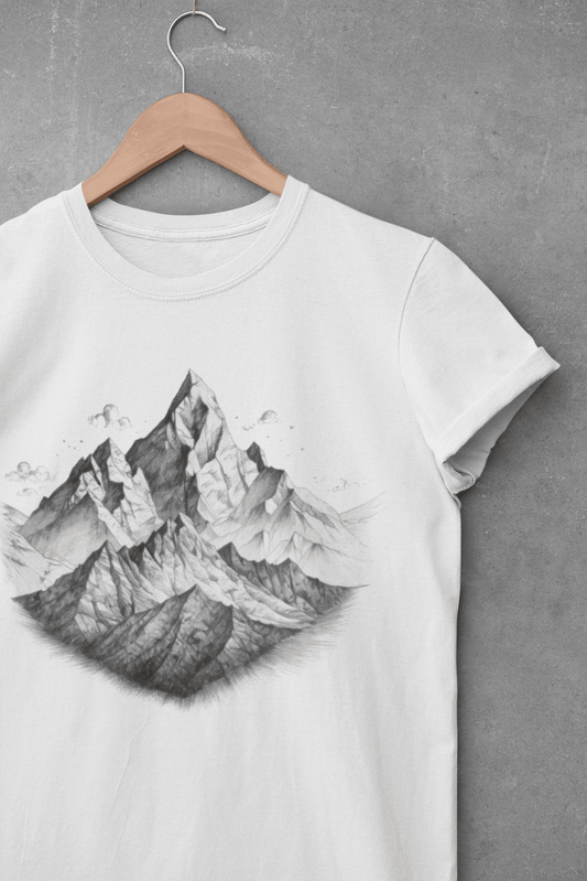 Mountain Range Pencil Art Unisex T-shirt