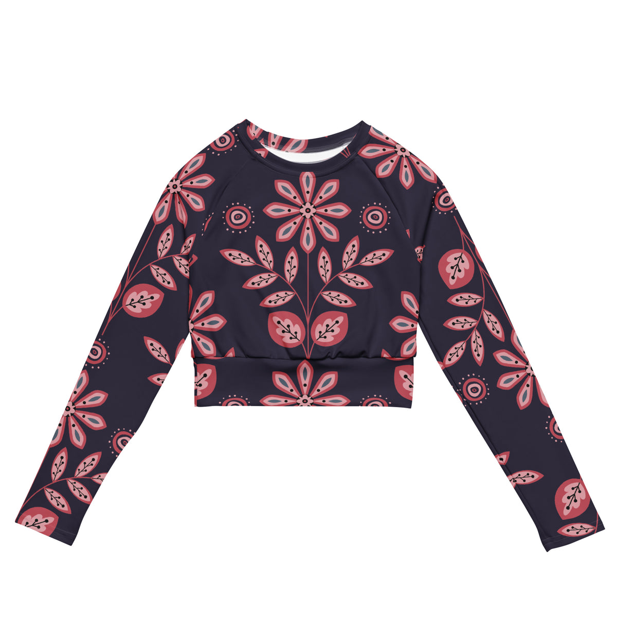 Floral Long Sleeve Crop Top