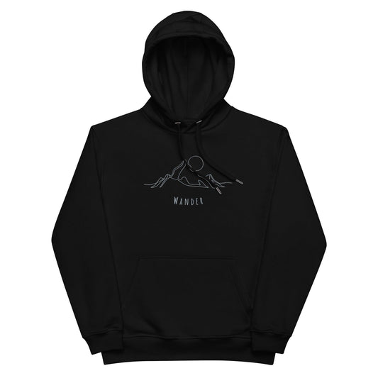 Mountain Wanderer - Embroidered Premium eco hoodie - Wander Trails