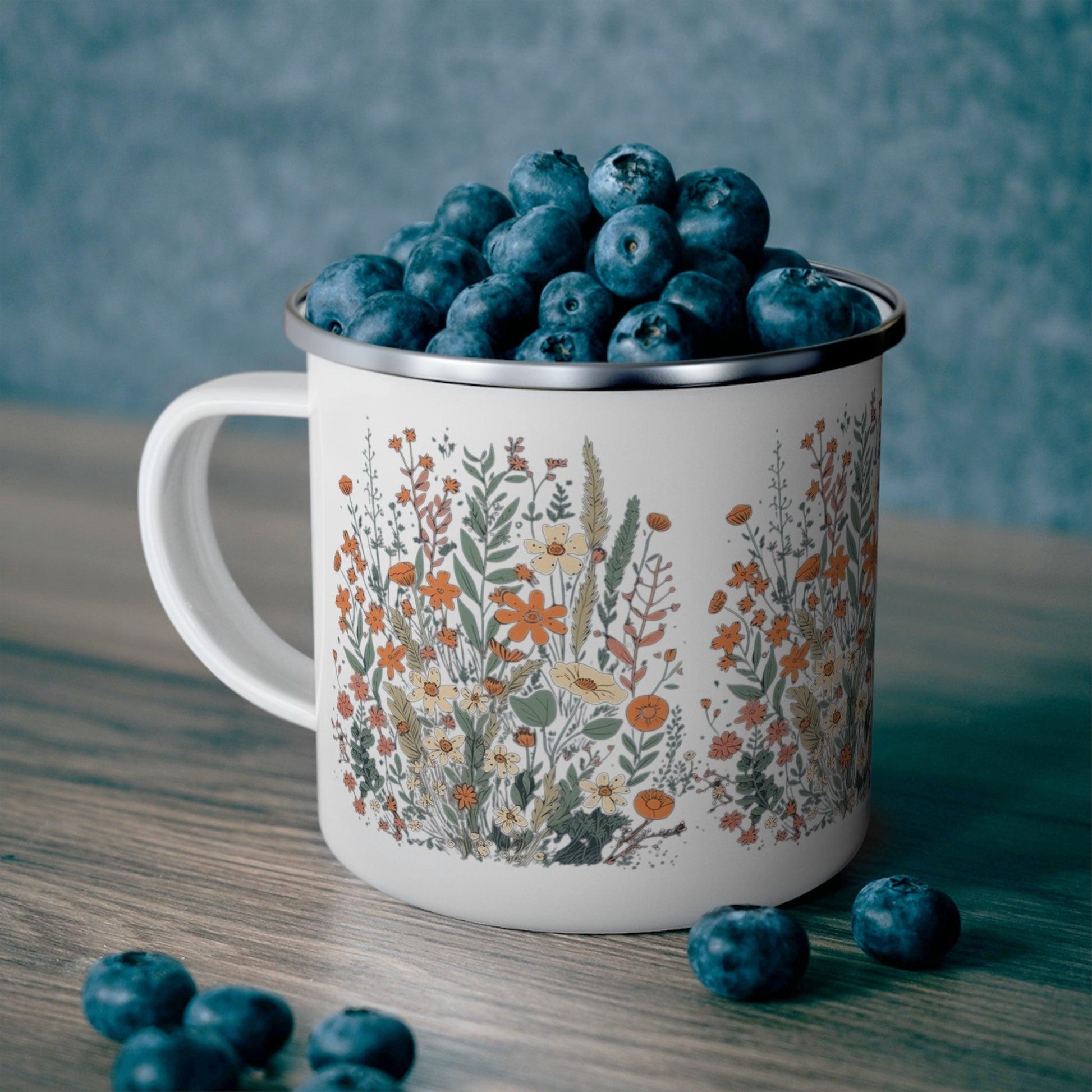 Retro Wildflowers Enamel Camping Mug - Wander Trails