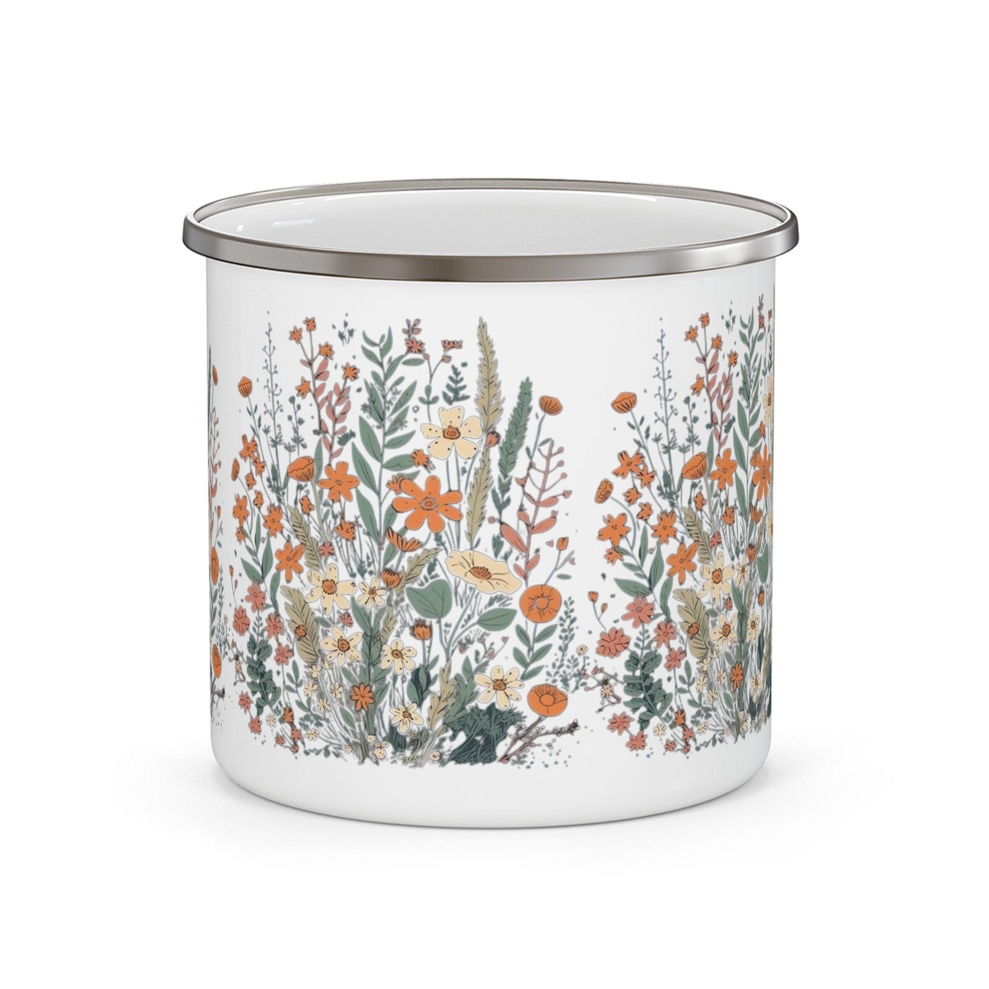 Retro Wildflowers Enamel Camping Mug - Wander Trails