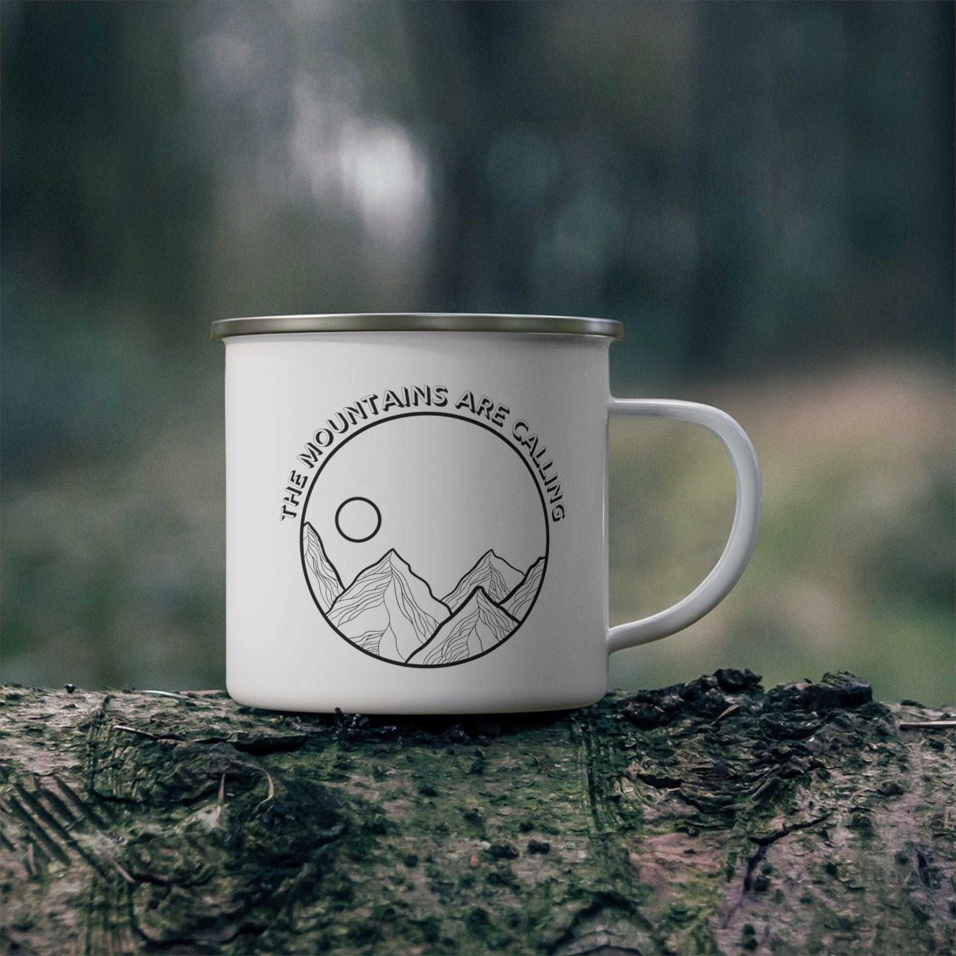 Mountains Are Calling Enamel Camping Mug