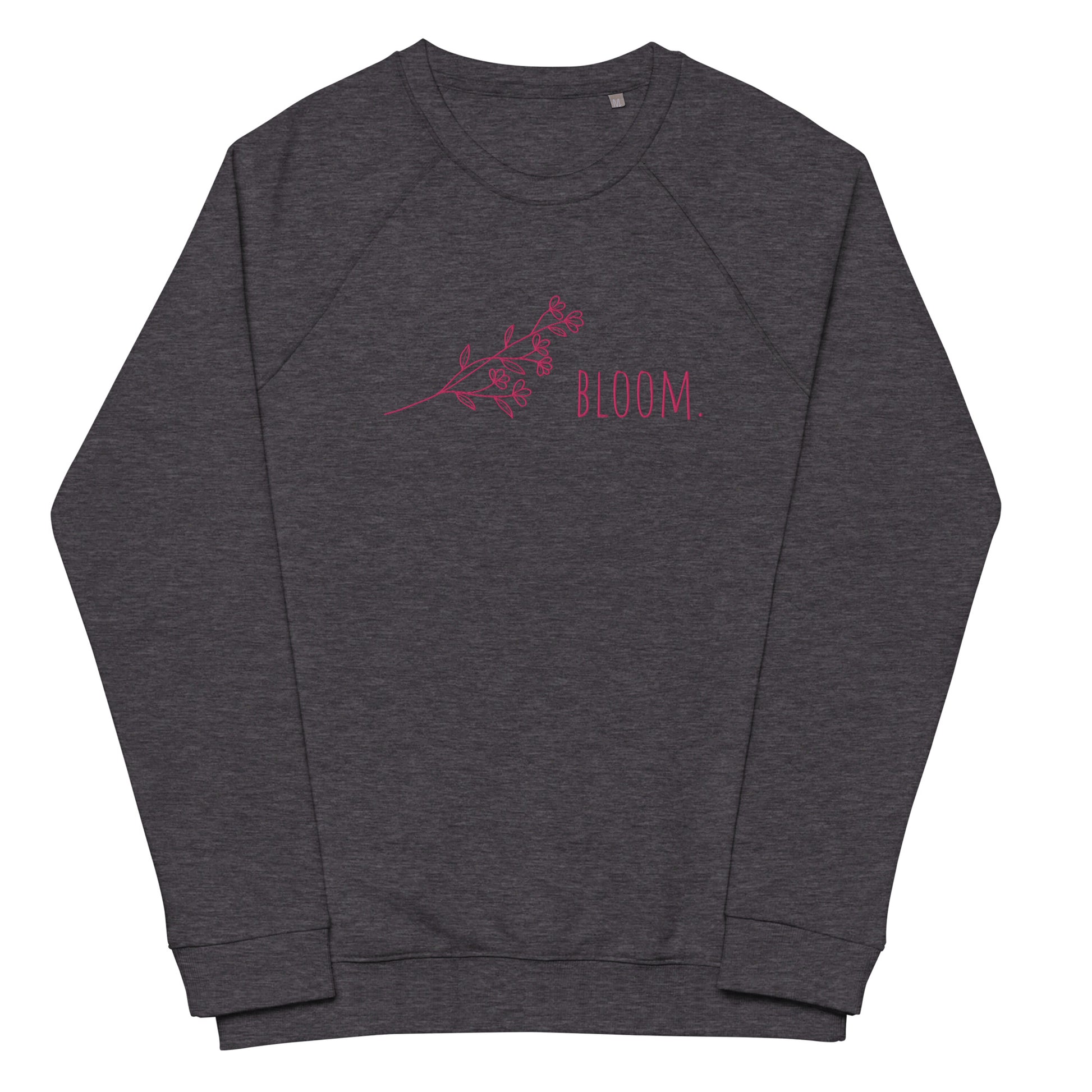 Bloom Organic Sweatshirt Embroidered - charcoal