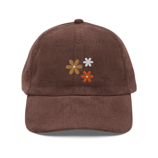 Vintage Floral Corduroy Hat - Wander Trails