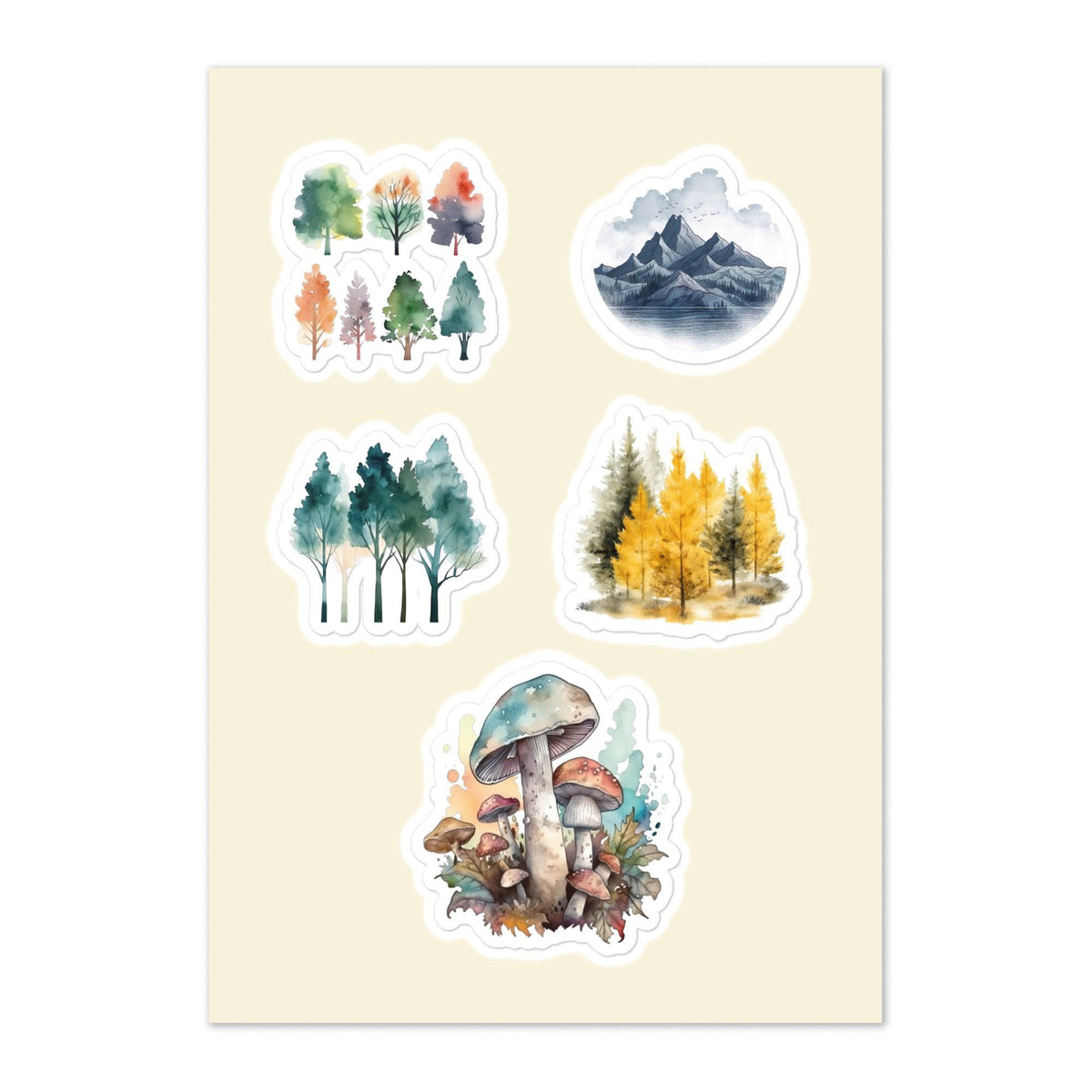 Watercolor Nature Sticker sheet