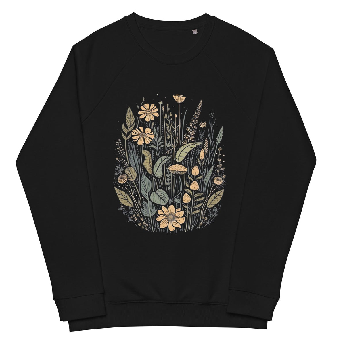 Wildflowers retro organic sweatshirt